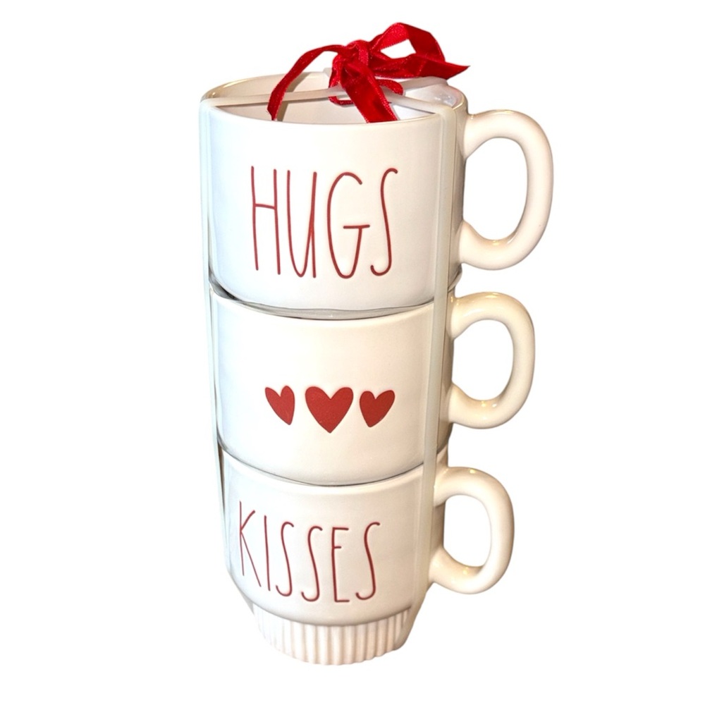 RAE DUNN Artisan Collection by Magenta Love Theme Stackable 3 Mug Gift Set
